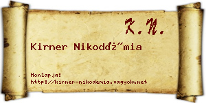 Kirner Nikodémia névjegykártya